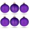 Set of 6 Purple Matte Glass Ball Christmas Ornaments 3.25 Inches